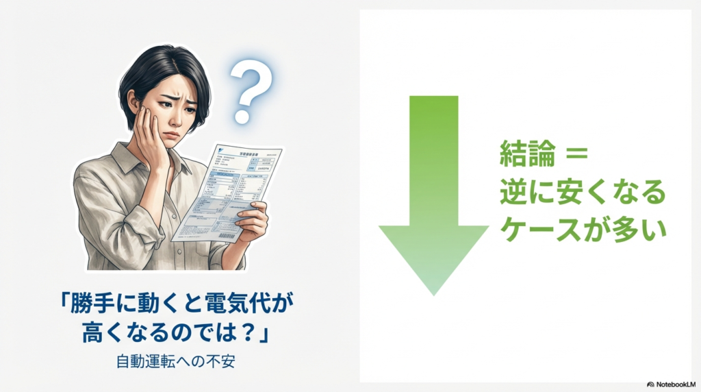 エアコンが勝手に動くと電気代が高くなるという不安に対する結論とメリット