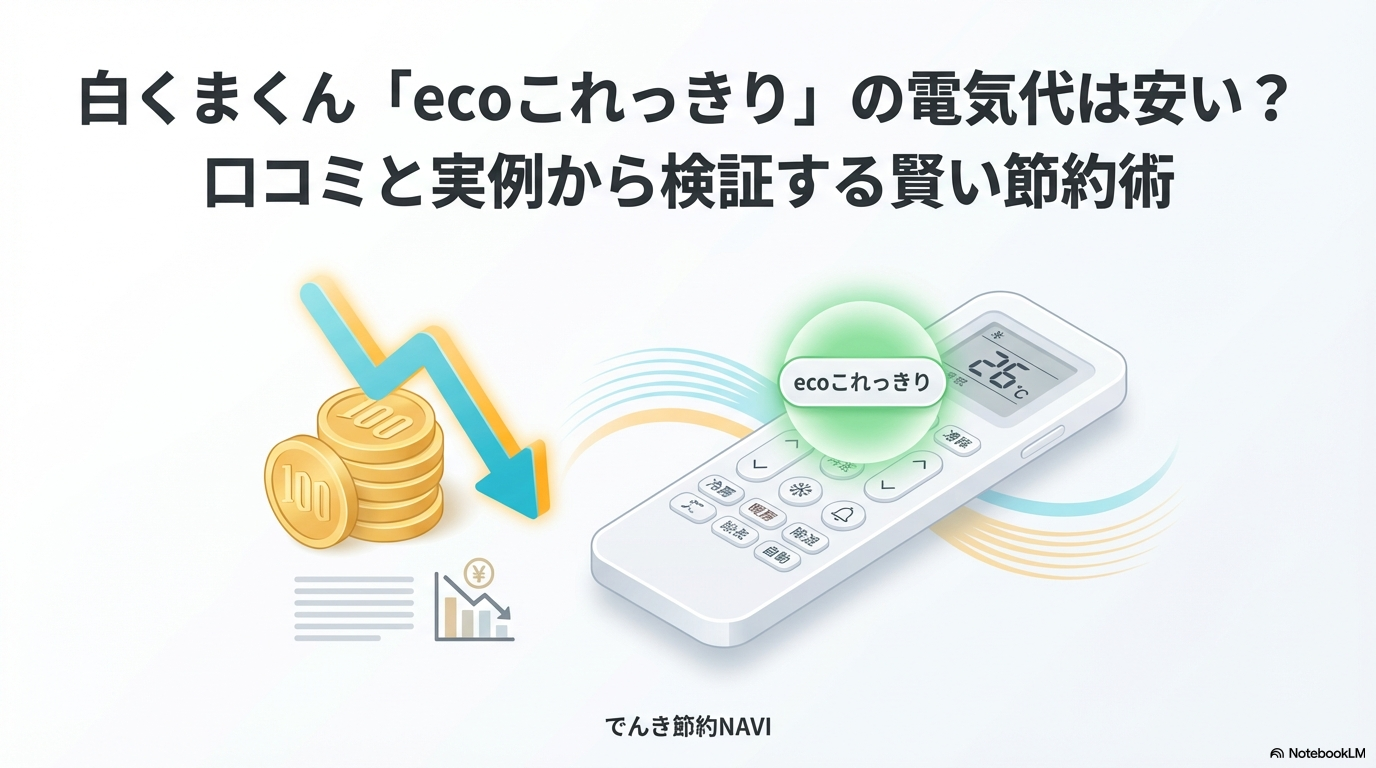 白くまくんecoこれっきりの電気代と節約活用術