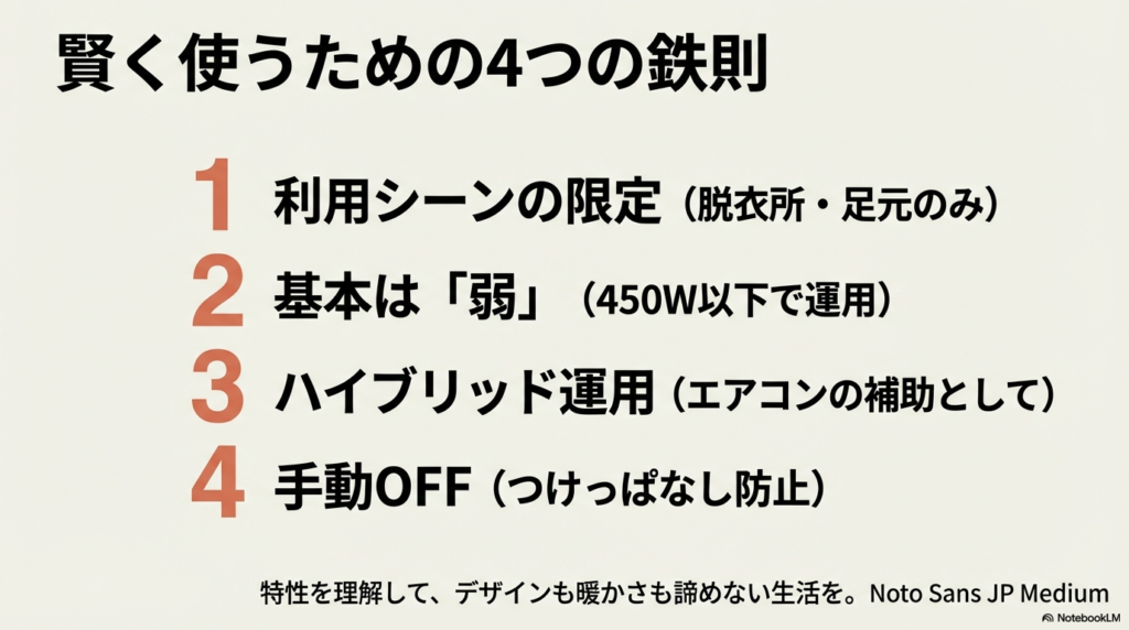 ブルーノカーボンヒーターの電気代を抑えるための4つのポイントまとめ